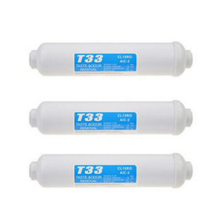 Hot Sale T33 Filter Cartridge Inline Alkline T33 Water Filter Cartridge 10" T33 Carbon Replacement Filter Cartridge