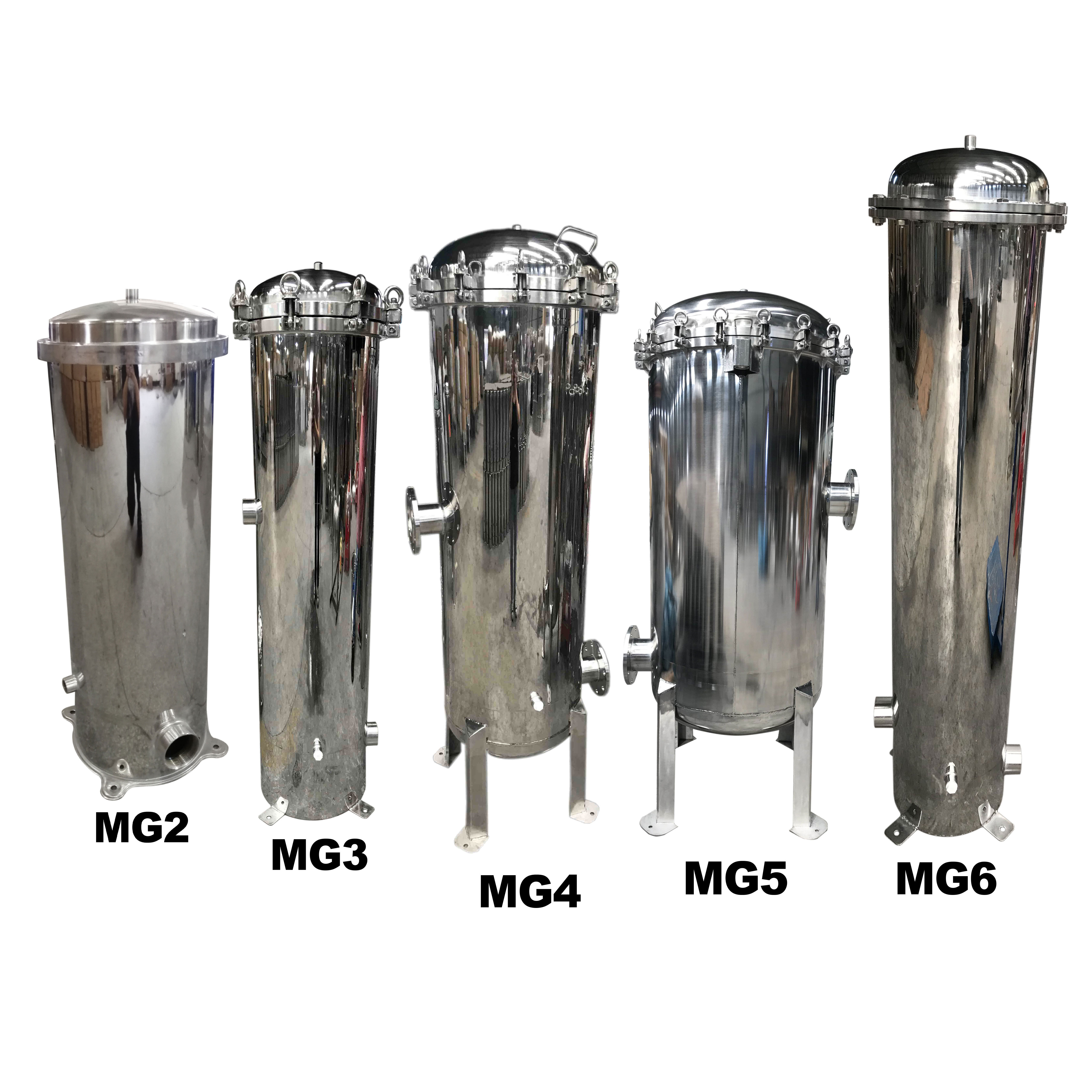 Multi Cartridge PP Melt Blown Water Filter Cartridge Housing 3 Elements 20 Inch Stainless Steel Filter Housing