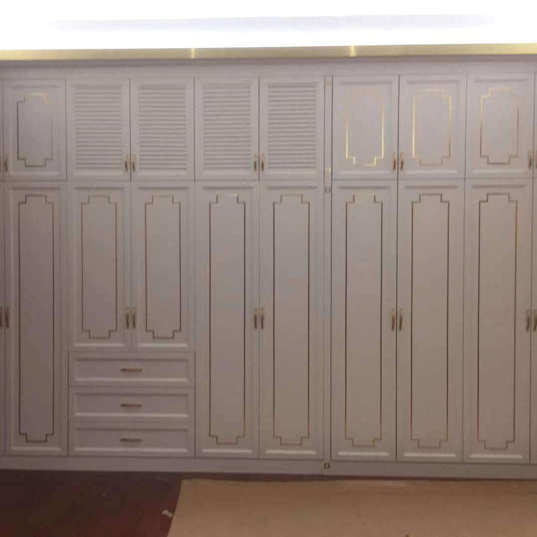 Apartment modern wood wardrobe bedroom furniture wood doors closet armoire