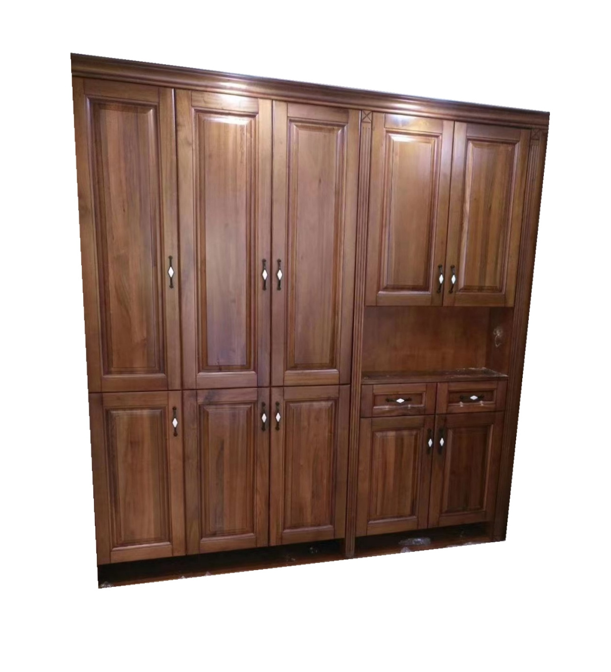 Factory wholesale  Solid Wood Carved redwood wardrobe Chinese Luxury Wardrobe Top Handmade Solid Wood Bedroom Furniture