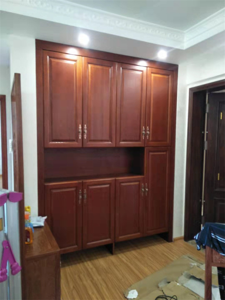 MDF Wooden Wardrobe with sliding doors/4 drawers, dark brown goodvalue