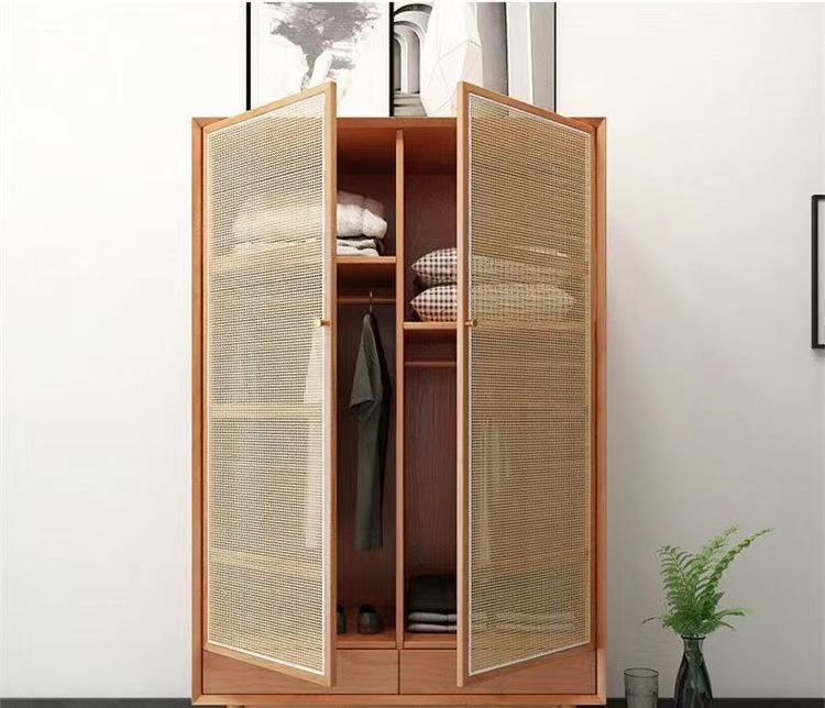 Hot Sale Furniture Bedroom Set Hotel Home rattan Hanging Clothes Wardrobes Bamboo Cabinet