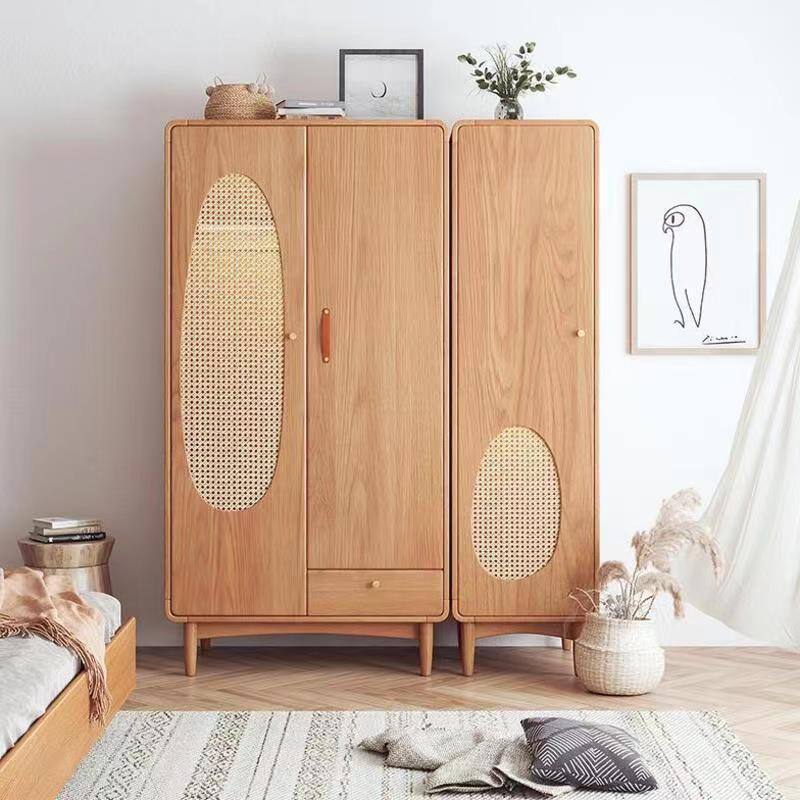 4-Column Household Simple Assembly Wardrobe Storage Cabinet Combination Portable Wardrobe Minimal chest rattan wardrobe