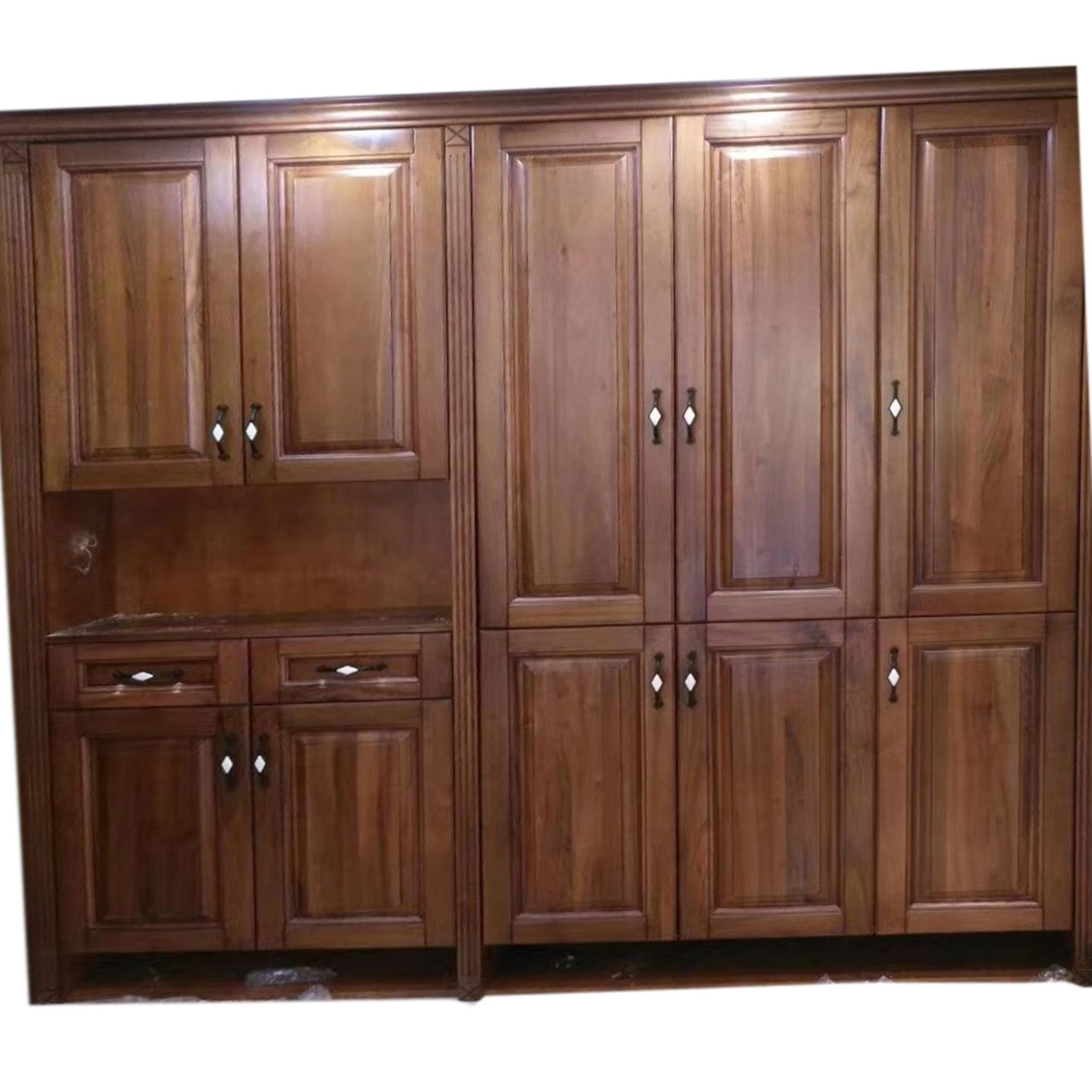 HOT Solid Wood Carved redwood wardrobe Chinese Luxury Wardrobe Top Handmade Solid Wood Bedroom Furniture