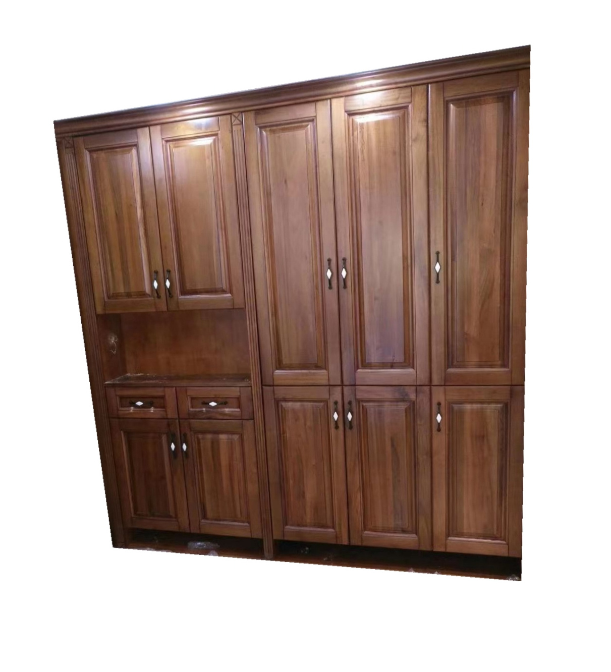 Factory wholesale  Solid Wood Carved redwood wardrobe Chinese Luxury Wardrobe Top Handmade Solid Wood Bedroom Furniture