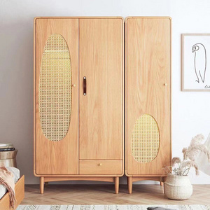 4-Column Household Simple Assembly Wardrobe Storage Cabinet Combination Portable Wardrobe Minimal chest rattan wardrobe