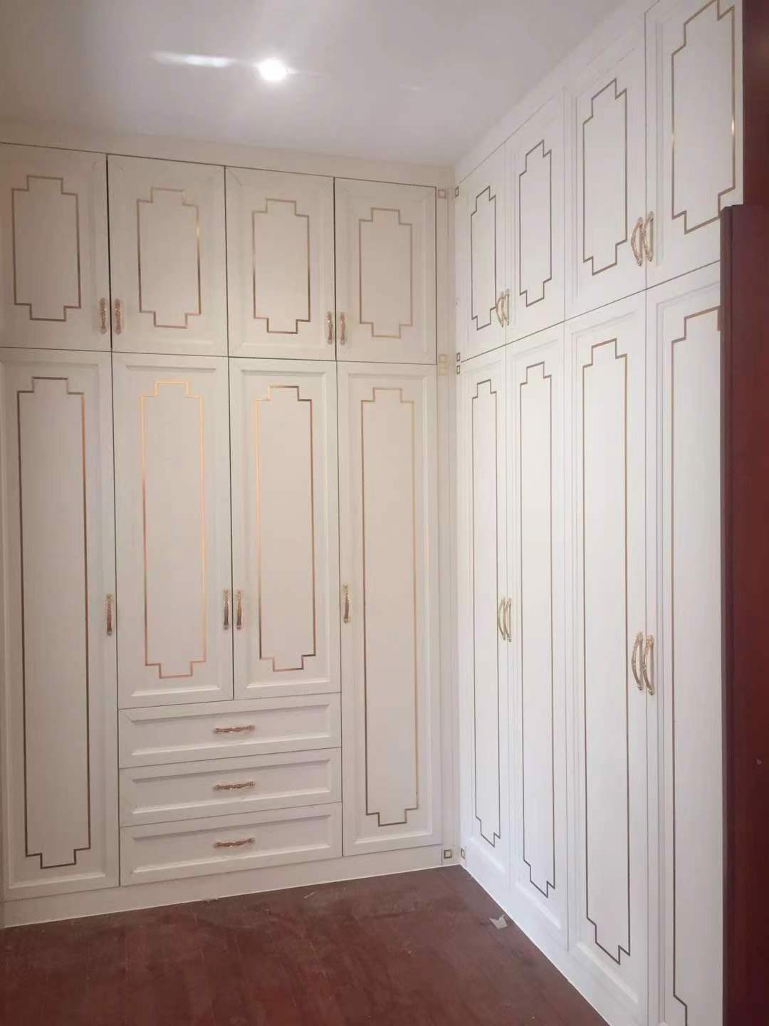 Apartment modern wood wardrobe bedroom furniture wood doors closet armoire