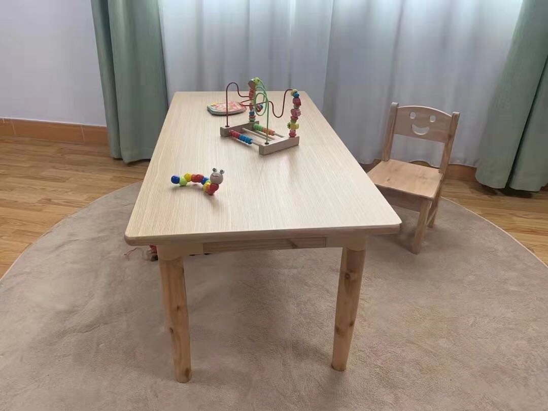 OEM Preschool Furniture Daycare Kindergarten School Table Chair Sets Wooden Childcare Nursery Classroom Design Sets