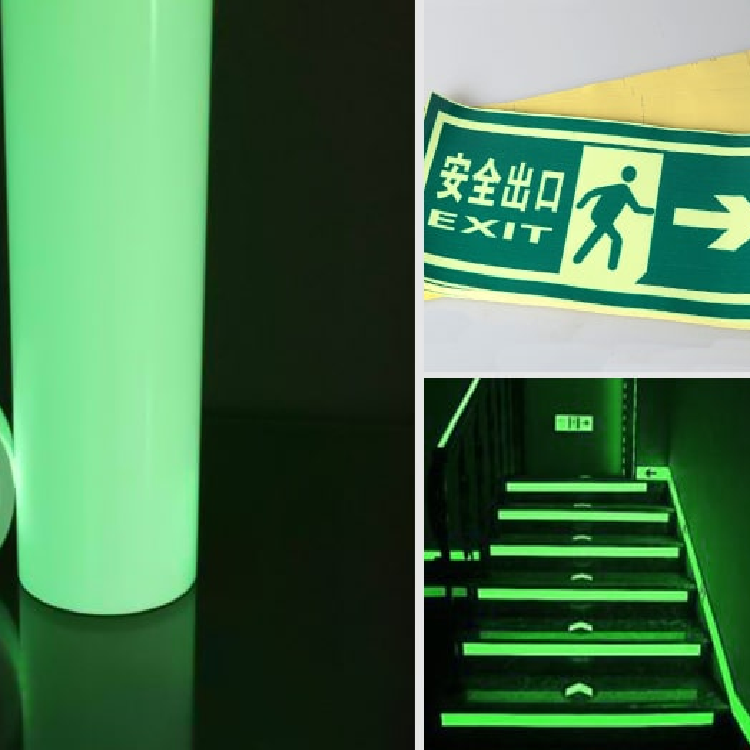 PET Material Glow In The Dark Luminous Film Self Adhesive Tape  Photoluminescent Sheet Stickers