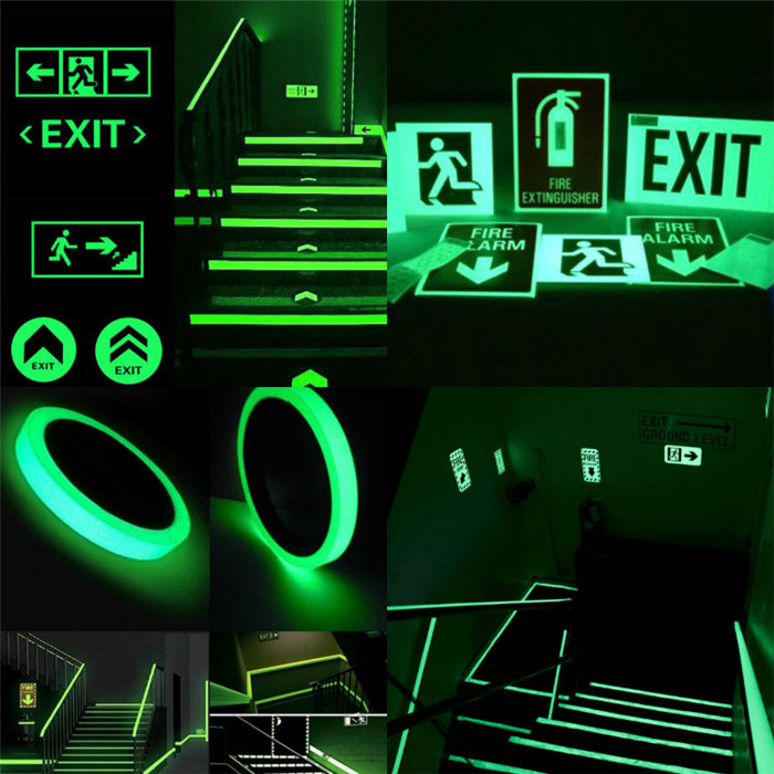 PET Material Glow In The Dark Luminous Film Self Adhesive Tape  Photoluminescent Sheet Stickers