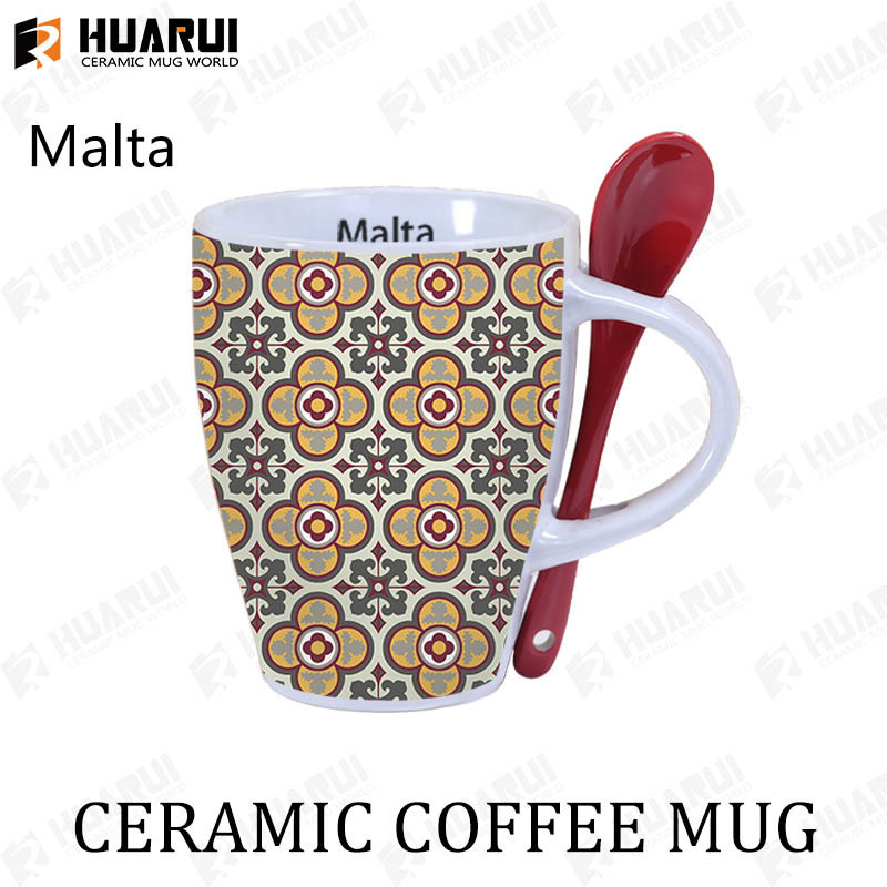 New Design Geometric Ceramic Tile Tea Coffee Tiled Margot Monogram Mug