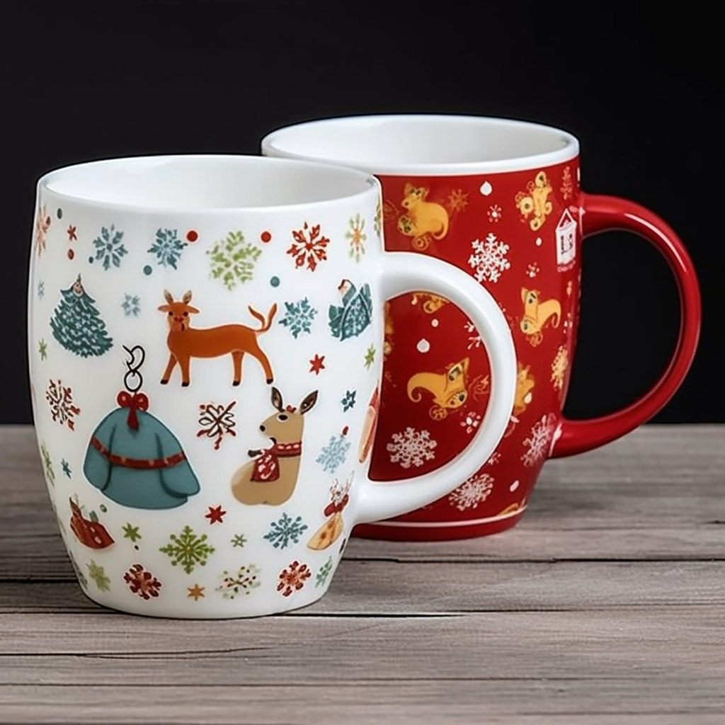 New 2023 christmas mug ceramic cups , bulk christmas mugs , custom nordic christmas mug gift set