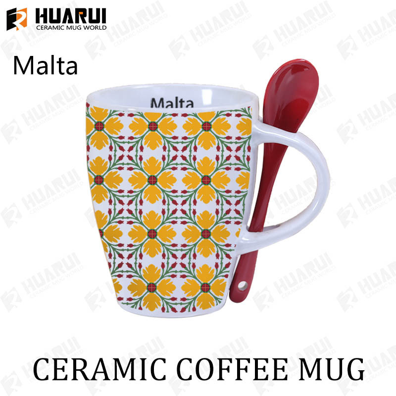 New Design Geometric Ceramic Tile Tea Coffee Tiled Margot Monogram Mug