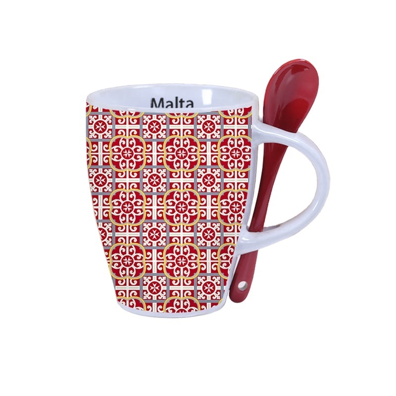 New Design Geometric Ceramic Tile Tea Coffee Tiled Margot Monogram Mug