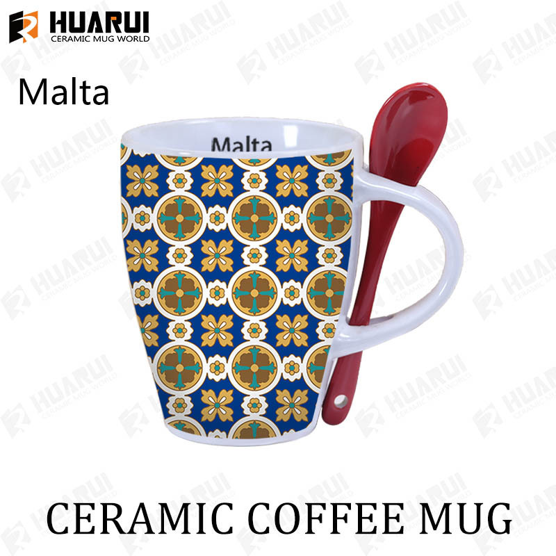 New Design Geometric Ceramic Tile Tea Coffee Tiled Margot Monogram Mug