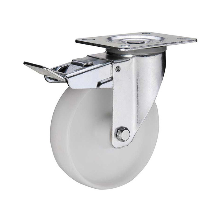 Guangzhou Huarui Wheel Supplier High Quality European Type Medium Duty Nylon PA White 3 Inch  Industrial Caster