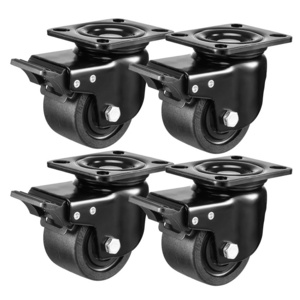 Set Of 4 High Load Capacity Swivel Plate Low Profile Caster Heavy Duty Swivel Nylon Caster Wheels