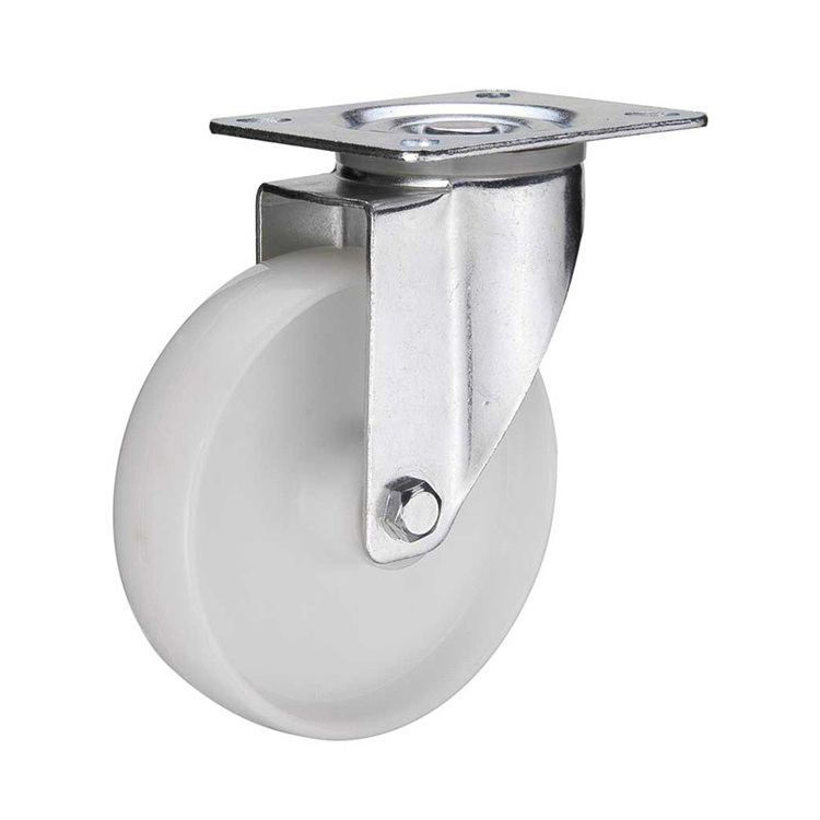 Guangzhou Huarui Wheel Supplier High Quality European Type Medium Duty Nylon PA White 3 Inch  Industrial Caster