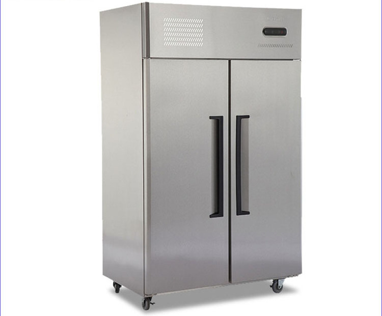 Commercial restaurants stainless steel big Double door upright refrigerator and freezer