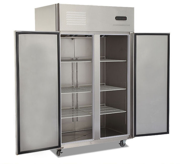 Commercial restaurants stainless steel big Double door upright refrigerator and freezer