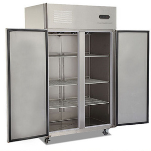 Commercial restaurants stainless steel big Double door upright refrigerator and freezer