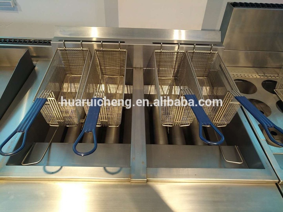 304  stainless steel top quality double tank natural gas deep fryer