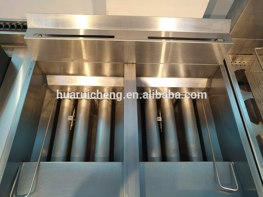 304  stainless steel top quality double tank natural gas deep fryer