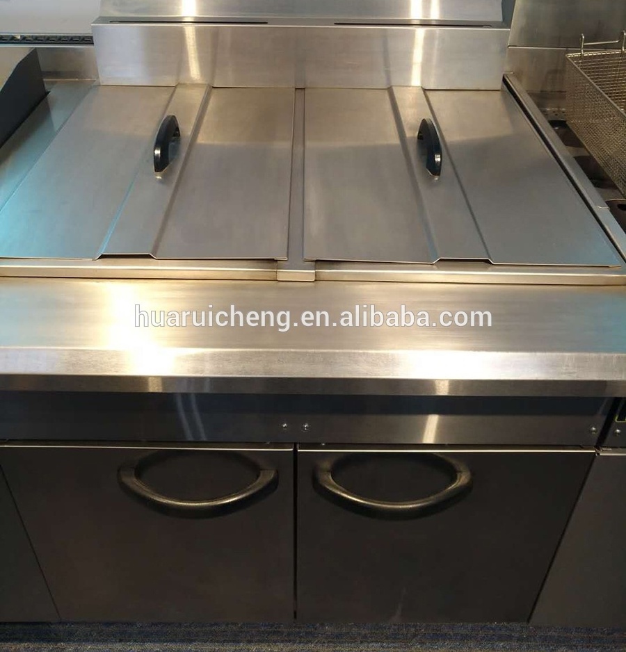 304  stainless steel top quality double tank natural gas deep fryer