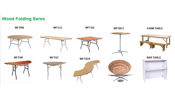 Banquet wood round 8ft folding table