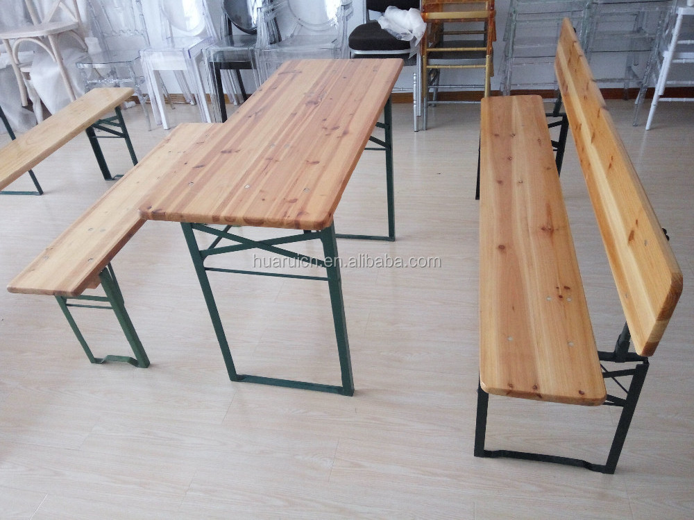 New Design Wooden Folding Beer Table Set and Benches table and chairs