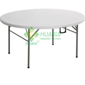 10 people lightweight cheap plastic folding bench chair and 72 round foldable table