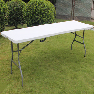 6ft round white plastic outdoor fold foldable folding portable catering picnic rectangular coffee banquet table tops and chair