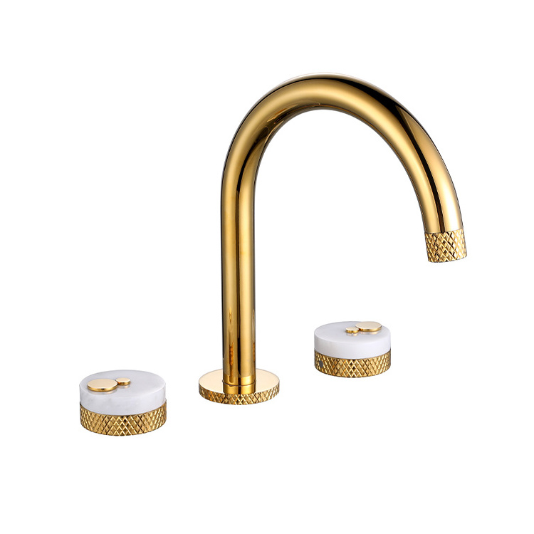 Luxury 3 Hole Antique Brass Bathroom Basin Mixer On The Deck Mounted Faucet For Basin Tap Three Hole Basin Faucet For Bathroom