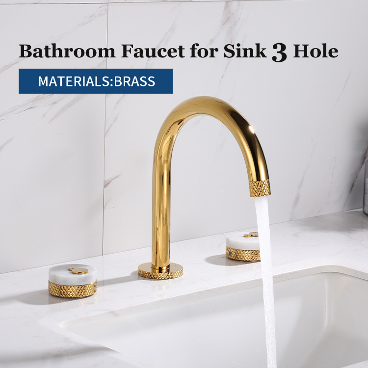 Luxury 3 Hole Antique Brass Bathroom Basin Mixer On The Deck Mounted Faucet For Basin Tap Three Hole Basin Faucet For Bathroom