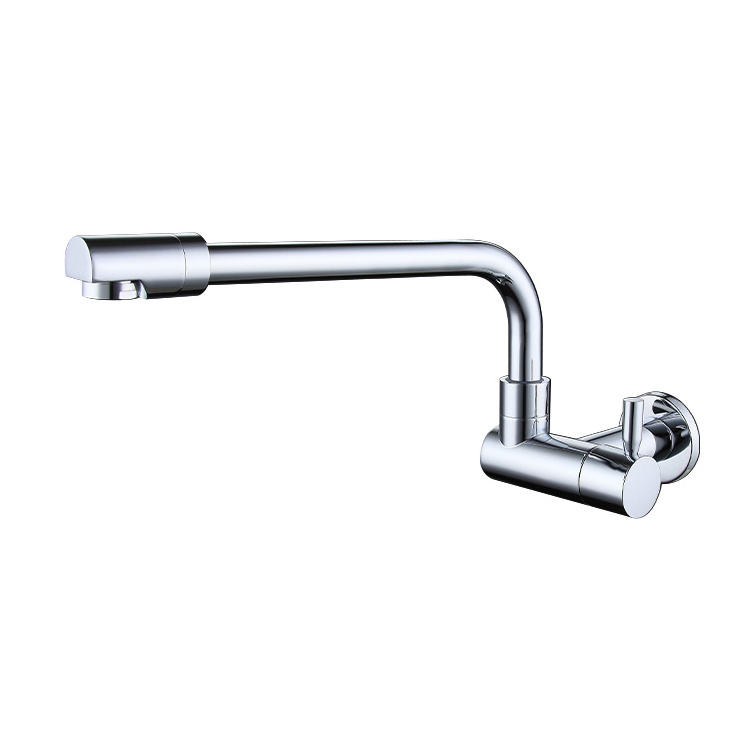 Kitchen Wall Mounted Sink Tap Single Hole Single Handle Cold Water Pull Out Faucet Brass Kitchen Concealed Single Hole Faucet