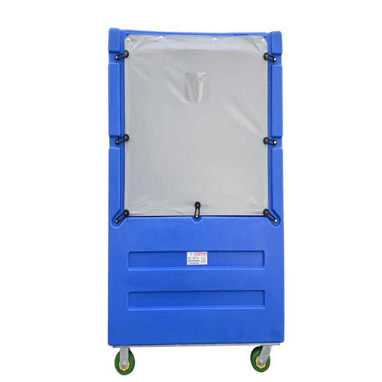 Rotational molding process plastic hotel laundry trolley tall boy carts used in hotel/shopmall support OEM