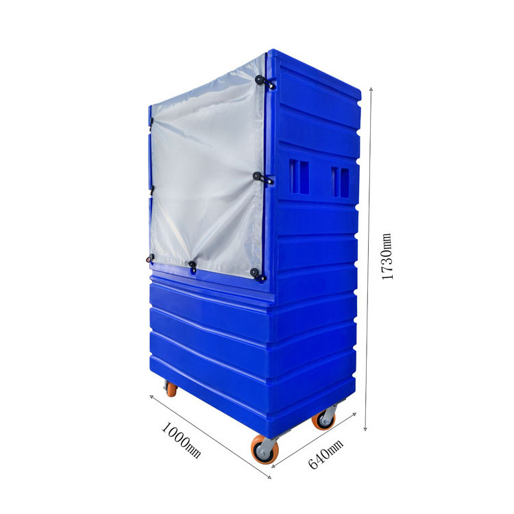 HUARUI manufacturer Rotational molding process plastic hotel laundry trolley tall boy carts used in hotel