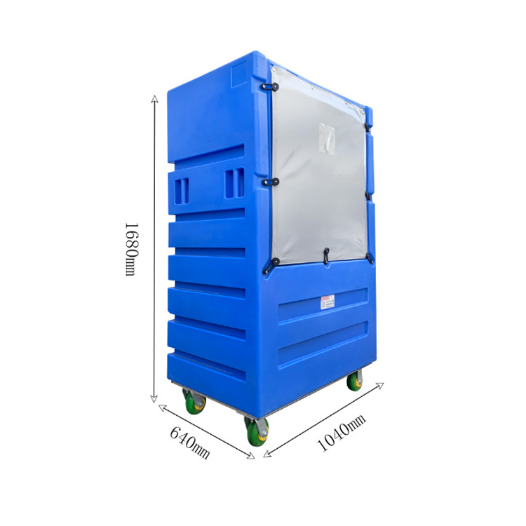 Rotational molding process plastic hotel laundry trolley tall boy carts used in hotel/shopmall support OEM