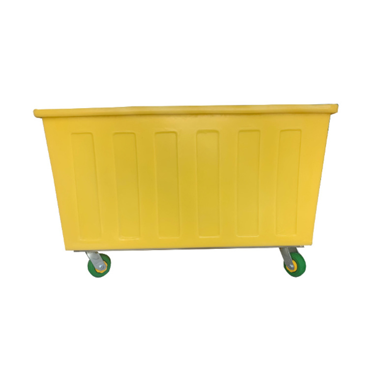 Commercial laundry trollies on wheels collecting linen carts used in hotel/shopmall