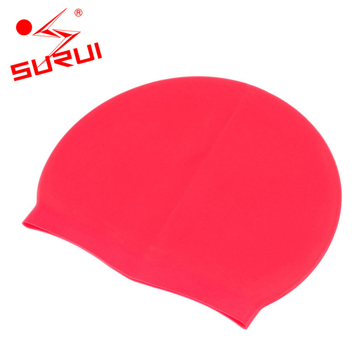 Waterproof Long Hair Sports Girls Latex Swim Caps Swimming Hat