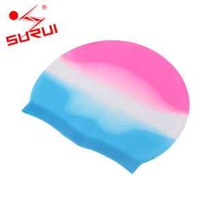 Waterproof Long Hair Sports Girls Latex Swim Caps Swimming Hat