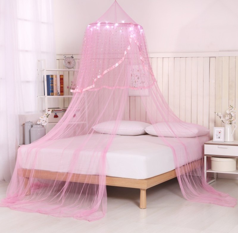 mosquito net bed canopy with led lights