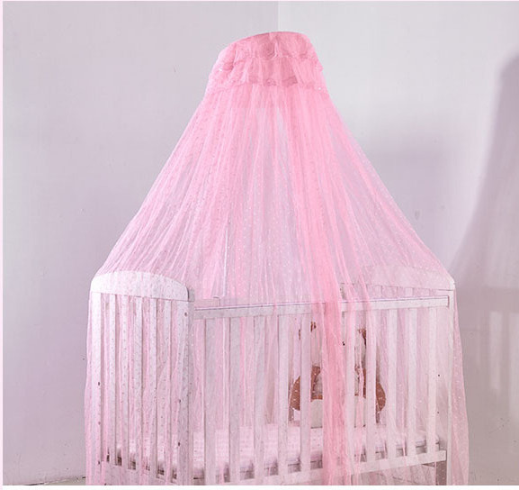 Princess Lace infant toddler Bed Canopy baby cot mosquito net Round Dome Mosquito Netting Curtains fits Crib Cot