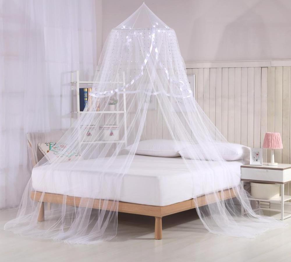 mosquito net bed canopy with led lights