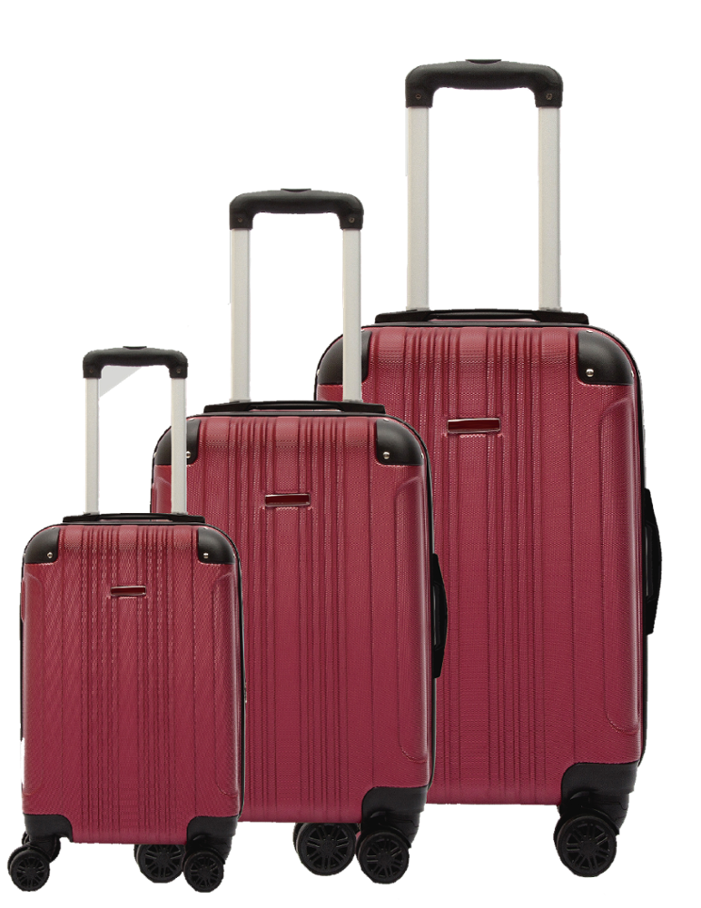 Best Selling Promotional 3Pcs Hot Pink Luggage Sets With Combnation Lock