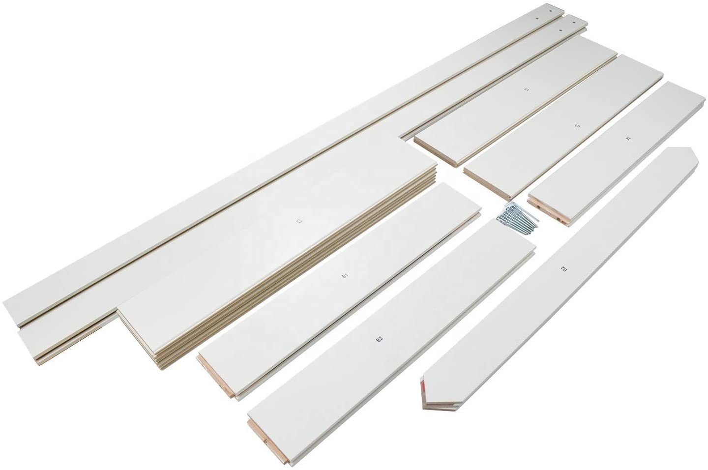 white pvc film covered MDF Wood sliding barn door with or without hardware kit and handle