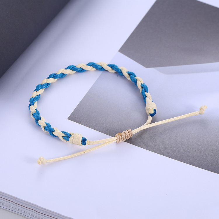 Bohemian Beach Style Handmade Woven Wax String Bracelet For Girl Charms