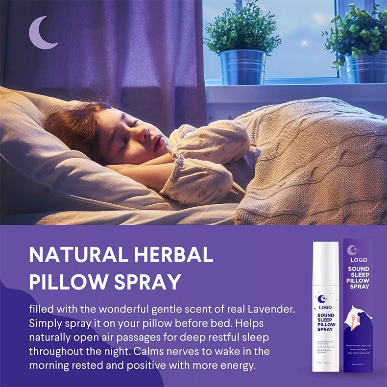 Private Label Lavender Sleeping Pillow Spray Perfume Spray Chloroform Essential Oil Deep Sleep Pillow Spray