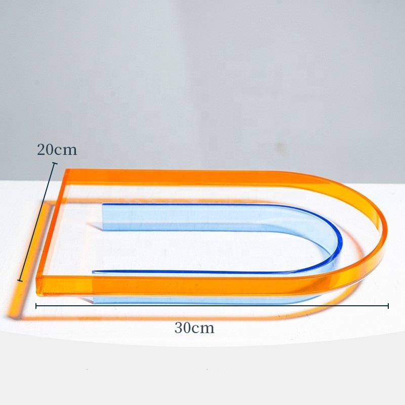 Macaron Arabic Calligraphy Display Tray Plexiglass Acrylic Service Tray with Polish Surface 3mm Thickness for Bar Bottle Display