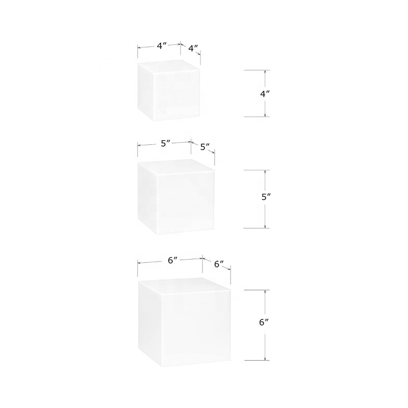 Acrylic Cube Display Riser for Jewelry Custom Glossy White Polished Normal Packaging Huasheng Modern Minimalist CN;GUA D-100